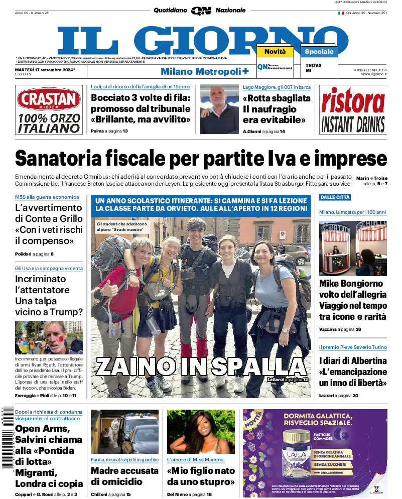 Prima-pagina-il giorno-edizione-di-oggi-20240917